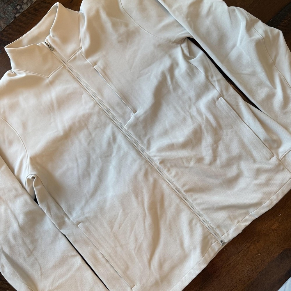 Lululemon Sojourn Track Jacket Mens 2XL White Full Zip Softshell LM43CZ0S
